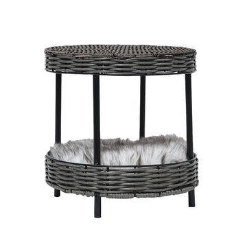 PaWz Rattan Pet Bed Elevated Raised Cat Dog House Wicker Basket Kennel Table PaWz